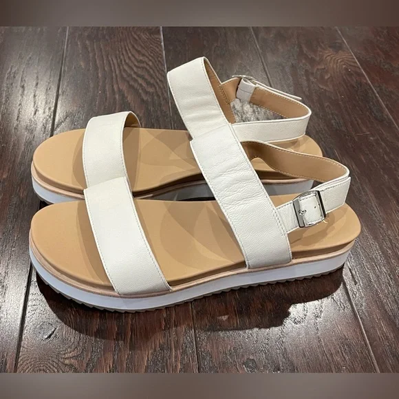 Quince Women Italian Leather Platform Sandal Bone Shoes 9 NEW - Picture 6 of 9